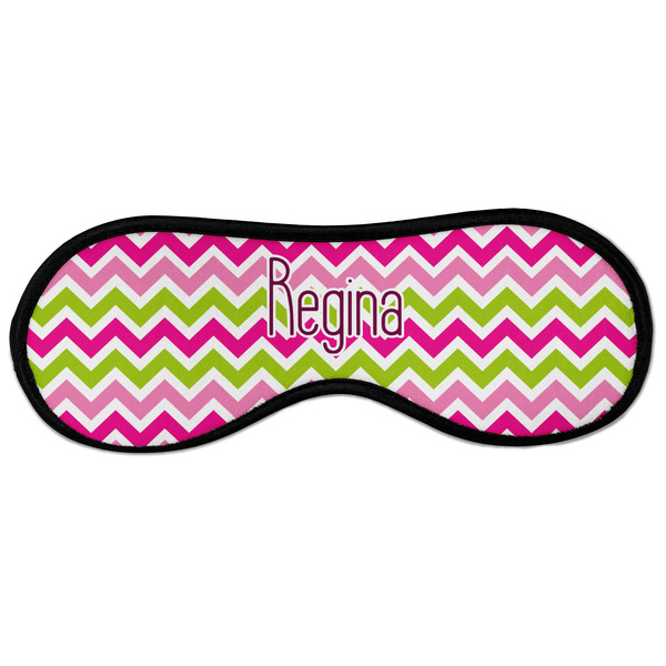 Custom Pink & Green Chevron Sleeping Eye Masks - Large (Personalized)