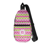 Pink & Green Chevron Sling Bag (Personalized)