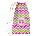 Pink & Green Chevron Laundry Bags - Small (Personalized)