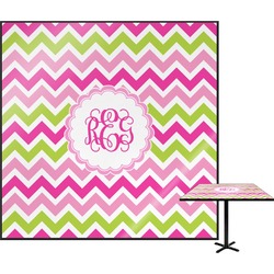 Pink & Green Chevron Square Table Top - 24" (Personalized)