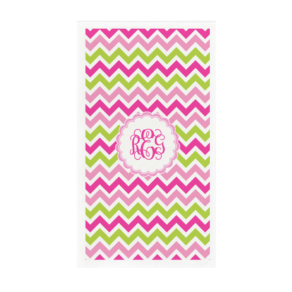 Custom Pink & Green Chevron Guest Paper Towels - Full Color - Standard (Personalized)