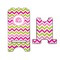 Pink & Green Chevron Stylized Phone Stand - Front & Back - Large