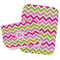 Pink & Green Chevron Two Rectangle Burp Cloths - Open & Folded