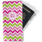 Pink & Green Chevron Travel Document Holder