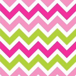 Pink & Green Chevron Wallpaper & Surface Covering (Water Activated 24"x 24" Sample)