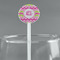 Pink & Green Chevron White Plastic 5.5" Stir Stick - Round - Main