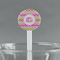 Pink & Green Chevron White Plastic 7" Stir Stick - Round - Main