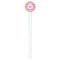 Pink & Green Chevron White Plastic 7" Stir Stick - Round - Single Stick