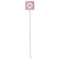 Pink & Green Chevron White Plastic Stir Stick - Double Sided - Square - Single Stick