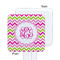 Pink & Green Chevron White Plastic Stir Stick - Single Sided - Square - Approval