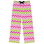 Pink & Green Chevron Womens Pajama Pants - XS