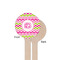 Pink & Green Chevron Wooden 6" Stir Stick - Round - Single Sided - Front & Back