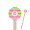 Pink & Green Chevron Wooden 7.5" Stir Stick - Round - Closeup