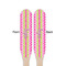 Pink & Green Chevron Wooden Food Pick - Paddle - Double Sided - Front & Back