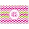 Pink & Green Chevron Basket Weave Floor Mat