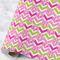 Pink & Green Chevron Wrapping Paper Roll - Matte - Large - Main