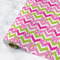 Pink & Green Chevron Wrapping Paper Roll - Matte - Medium - Main