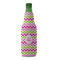 Pink & Green Chevron Zipper Bottle Cooler - FRONT (bottle)