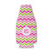 Pink & Green Chevron Zipper Bottle Cooler - FRONT (flat)