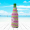 Pink & Green Chevron Zipper Bottle Cooler - LIFESTYLE