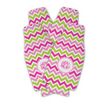 Pink & Green Chevron Zipper Bottle Cooler - Set of 4 (Personalized)