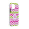 Pink & Green Chevron iPhone 13 Mini Tough Case - Angle