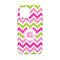 Pink & Green Chevron iPhone 13 Mini Tough Case - Back