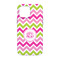 Pink & Green Chevron iPhone 13 Tough Case - Back