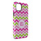 Pink & Green Chevron iPhone 14 Plus Tough Case - Angle