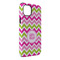 Pink & Green Chevron iPhone 14 Pro Max Tough Case - Angle