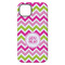 Pink & Green Chevron iPhone 14 Pro Max Tough Case - Back