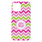 Pink & Green Chevron iPhone 15 Plus Case - Back