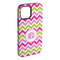 Pink & Green Chevron iPhone 15 Plus Tough Case - Angle