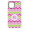 Pink & Green Chevron iPhone 15 Plus Tough Case - Back