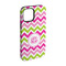 Pink & Green Chevron iPhone 15 Pro Tough Case - Angle