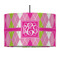 Pink & Green Argyle 12" Drum Lampshade - PENDANT (Fabric)