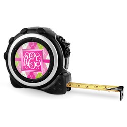 Pink & Green Argyle Tape Measure - 16 Ft (Personalized)