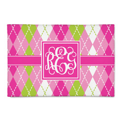 Pink & Green Argyle 2' x 3' Patio Rug (Personalized)