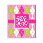 Pink & Green Argyle Wood Print - 20x24 (Personalized)