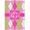 Pink & Green Argyle 24x36 - Matte Poster - Front View