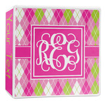 Pink & Green Argyle 3-Ring Binder - 2 inch (Personalized)