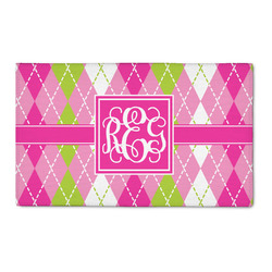 Pink & Green Argyle 3' x 5' Patio Rug (Personalized)