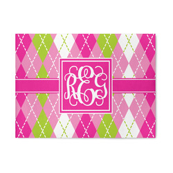 Pink & Green Argyle 5' x 7' Indoor Area Rug (Personalized)