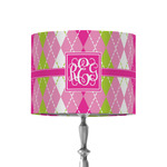 Pink & Green Argyle 8" Drum Lamp Shade - Fabric (Personalized)