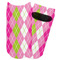 Pink & Green Argyle Adult Ankle Socks - Single Pair - Front and Back