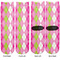 Pink & Green Argyle Adult Crew Socks - Double Pair - Front and Back - Apvl