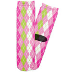 Pink & Green Argyle Adult Crew Socks