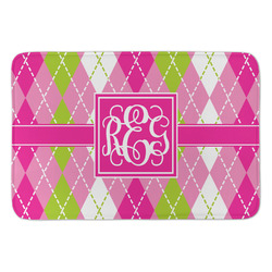 Pink & Green Argyle Anti-Fatigue Kitchen Mat (Personalized)