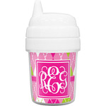 Pink & Green Argyle Baby Sippy Cup (Personalized)