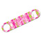 Pink & Green Argyle Bar Bottle Opener - White - Front